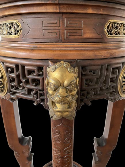 L’Escalier de Cristal – Japoniste guéridon in exotic wood and gilt bronze-5