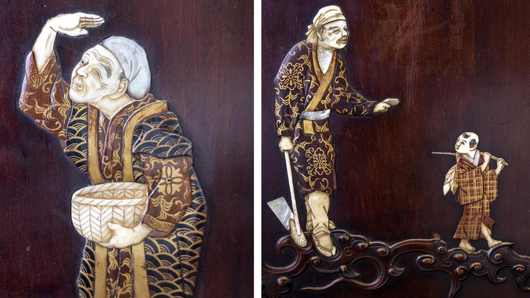 Gabriel VIARDOT (1830-1909), Japanese-style bedroom furniture set-20