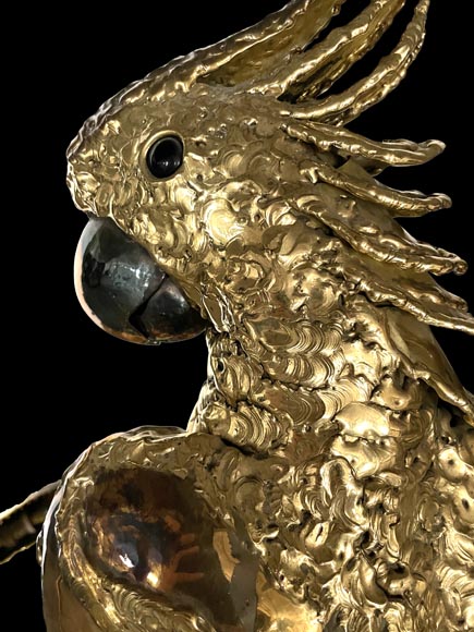 Jacques Duval-Brasseur (attributed to) Modern Parrot Lamp in Metal and Amethyst Jacques Duval-Brasseur (attributed to) Modern Parrot Lamp in Metal and Amethyst-7