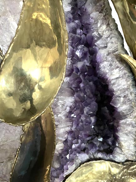 Jacques Duval-Brasseur (attributed to) Modern Parrot Lamp in Metal and Amethyst Jacques Duval-Brasseur (attributed to) Modern Parrot Lamp in Metal and Amethyst-10