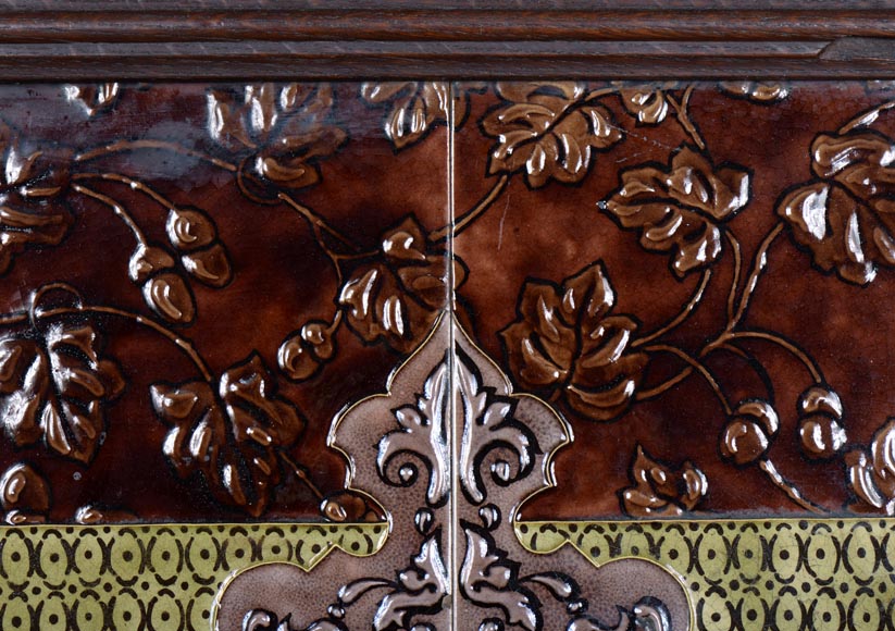 Glazed Earthenware Wall Panel with Nocturnal Landscape-1