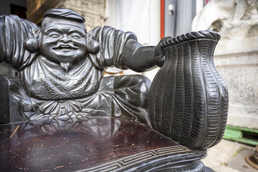 Pair of Japanese Carved Armchairs – Ebisu and Daikoku-4