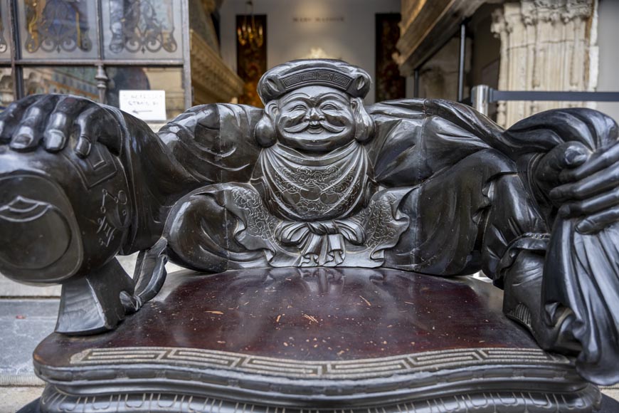 Pair of Japanese Carved Armchairs – Ebisu and Daikoku-5