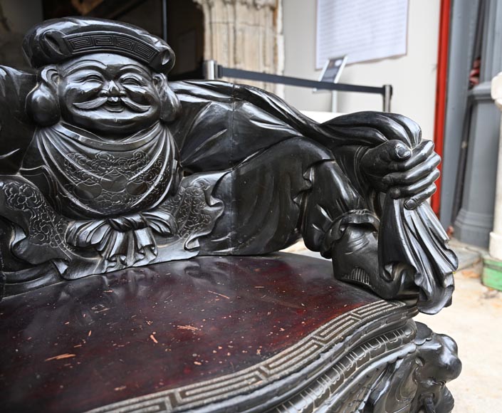 Pair of Japanese Carved Armchairs – Ebisu and Daikoku-7