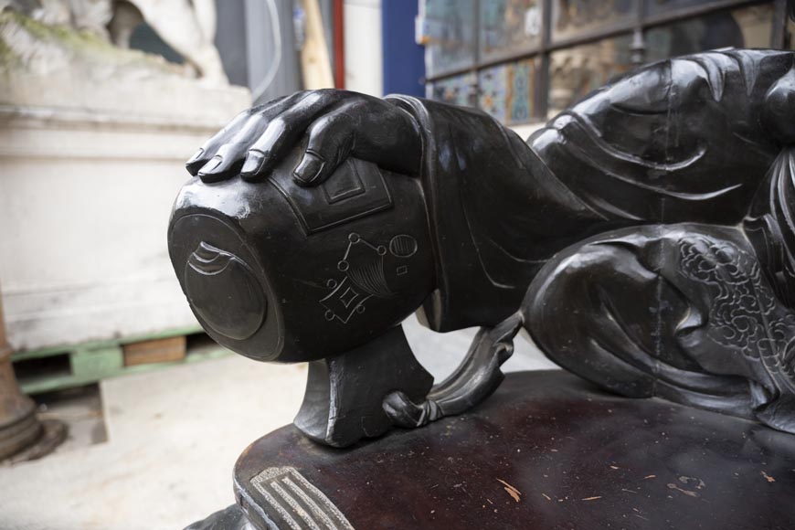 Pair of Japanese Carved Armchairs – Ebisu and Daikoku-8