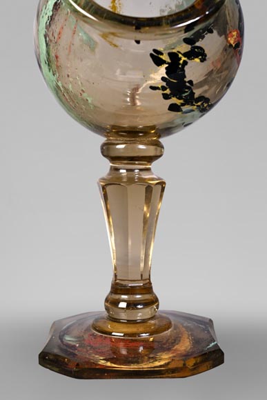 ESCALIER DE CRISTAL, François-Eugène ROUSSEAU & Ernest LÉVEILLÉ, Japanese-style polychrome glass vase with a gilt bronze dragon mount ESCALIER DE CRISTAL, François-Eugène ROUSSEAU & Ernest LÉVEILLÉ, Japanese-style polychrome glass vase with a gilt bronze dragon mount-3