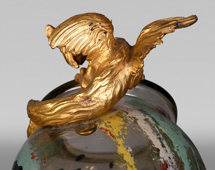 ESCALIER DE CRISTAL, François-Eugène ROUSSEAU & Ernest LÉVEILLÉ, Japanese-style polychrome glass vase with a gilt bronze dragon mount ESCALIER DE CRISTAL, François-Eugène ROUSSEAU & Ernest LÉVEILLÉ, Japanese-style polychrome glass vase with a gilt bronze dragon mount-9