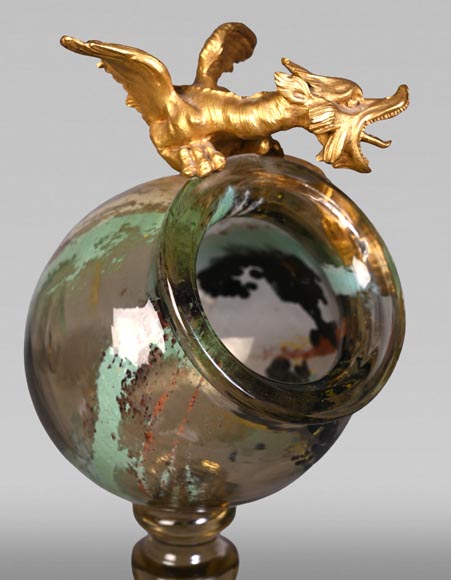ESCALIER DE CRISTAL, François-Eugène ROUSSEAU & Ernest LÉVEILLÉ, Japanese-style polychrome glass vase with a gilt bronze dragon mount ESCALIER DE CRISTAL, François-Eugène ROUSSEAU & Ernest LÉVEILLÉ, Japanese-style polychrome glass vase with a gilt bronze dragon mount-13