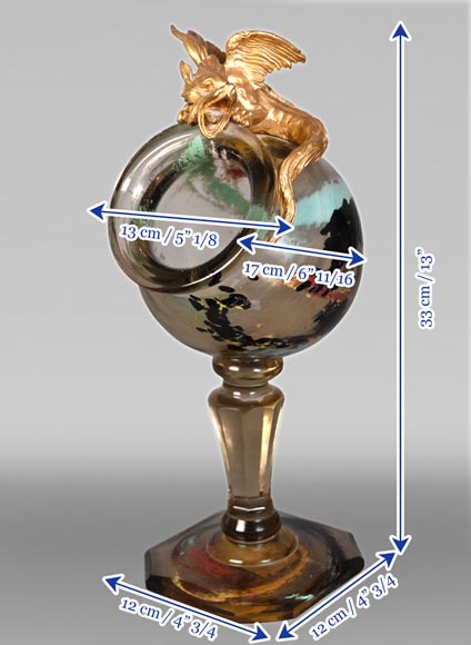 ESCALIER DE CRISTAL, François-Eugène ROUSSEAU & Ernest LÉVEILLÉ, Japanese-style polychrome glass vase with a gilt bronze dragon mount ESCALIER DE CRISTAL, François-Eugène ROUSSEAU & Ernest LÉVEILLÉ, Japanese-style polychrome glass vase with a gilt bronze dragon mount-15