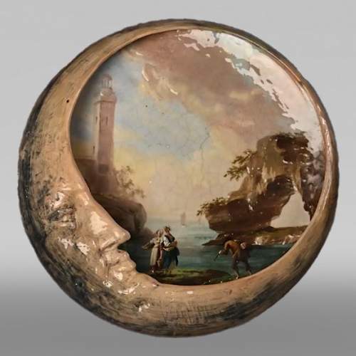 A rare piece by Emile GALLÉ, moon and landscape fantasy after Joseph Vernet