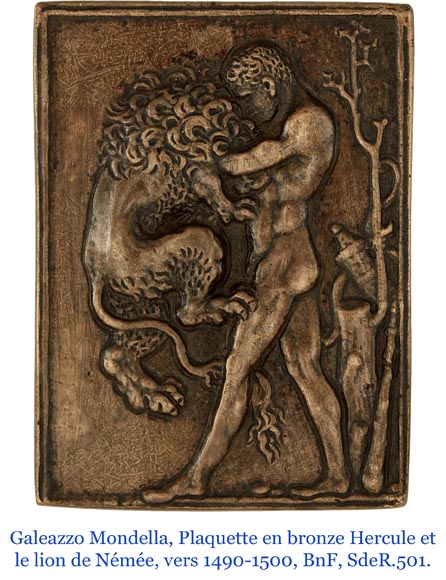 DECK Théodore (1823-1891), monumental oak mirror with green glazed faience medallions-23