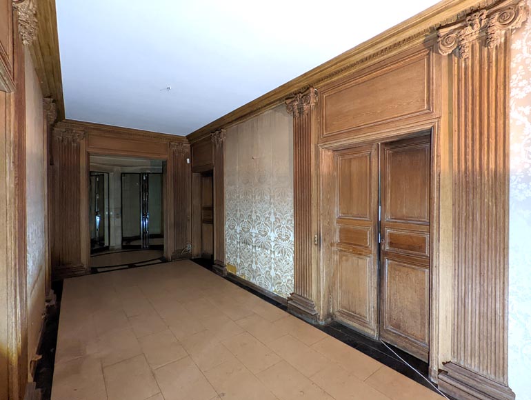 Panneling, Set of Carved Oak Ionic Pilasters, 18th Century-0