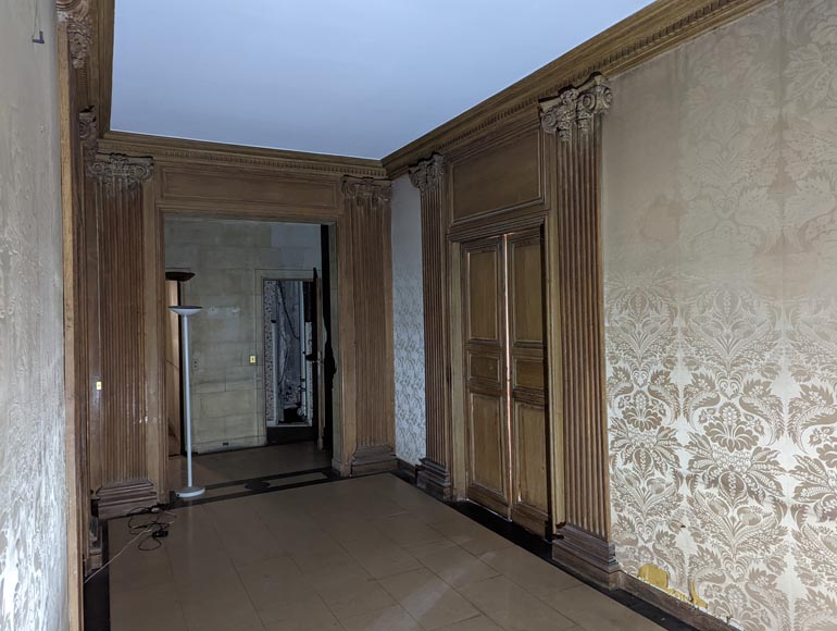 Panneling, Set of Carved Oak Ionic Pilasters, 18th Century-4