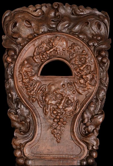 Group of sculpted wood chairs-1