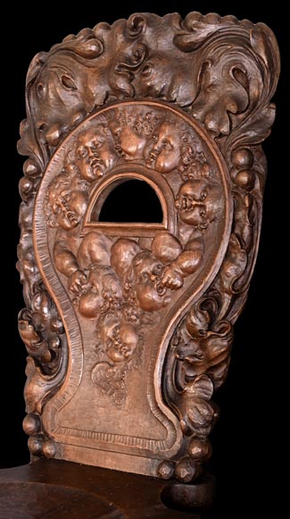 Group of sculpted wood chairs-2