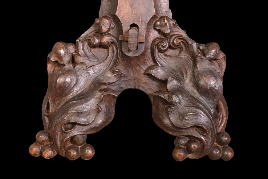 Group of sculpted wood chairs-6