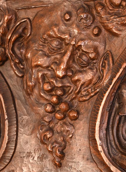 Group of sculpted wood chairs-7