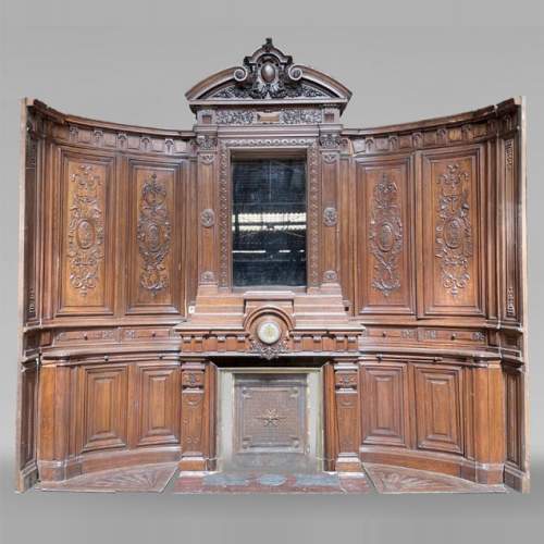 Paul MAZAROZ - Napoleon III style semi-circular paneled wall