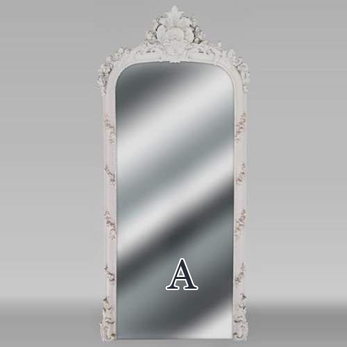 Large Napoleon III period trumeau with carved wood and stucco shell