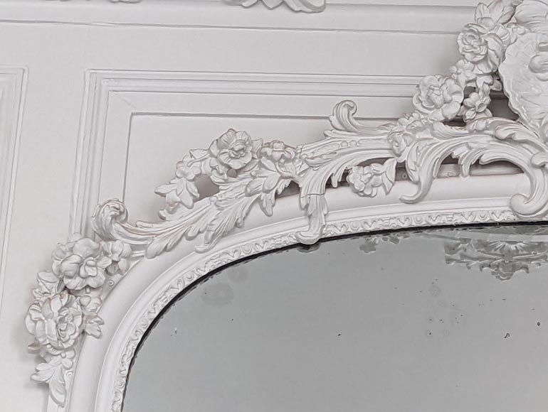 Large carved wood and stucco overmantel from the Napoleon III period-3