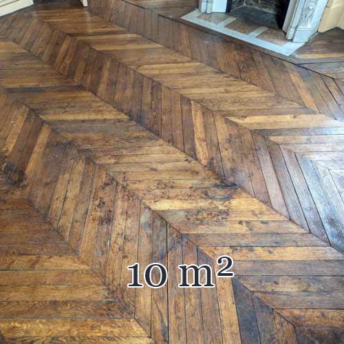 Lot of about 10 m² of parquet flooring in Hungarian stitch