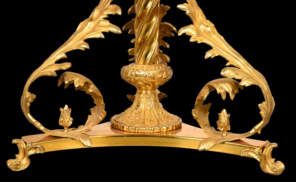 Gilt bronze guéridon with painted porcelain plaque, after Adrian VAN DER WERFF, “The Dismissal of Hagar”-12