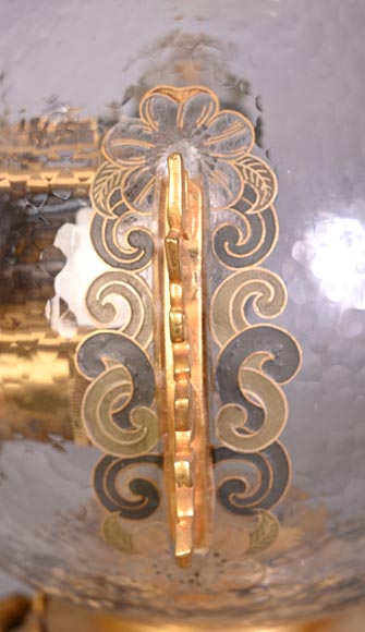 L’Escalier de CRISTAL, Japanese-style spherical clock in engraved crystal and polychrome enamels-10