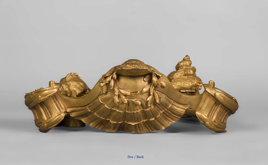 François LINKE (1855-1946) and Léon MESSAGÉ (1842-1901) (attributed to), « The Sea », Gilt bronze inkwell -8
