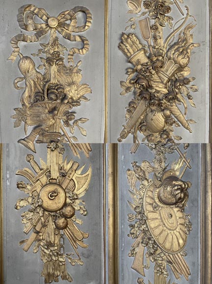 René Gaillard (architect), Aimé Octobre (sculptor), Regency-Style Painted and Gilded Woodwork, 1919-15