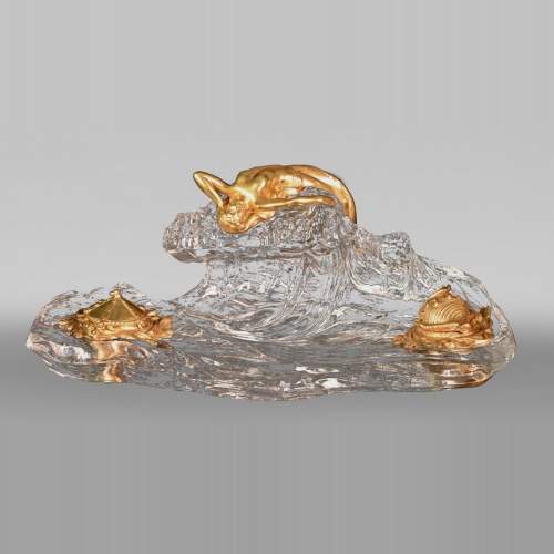 BACCARAT crystalworks, La Vague Inkwell, 1909