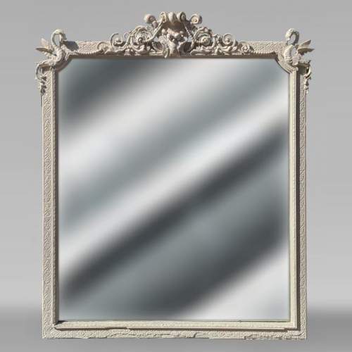 Napoleon III style trumeau decorated with winged snake and fruit garland