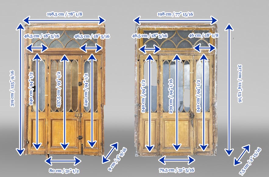 Pair of Triple Doors with Glazed Frame – Circa 1900-10