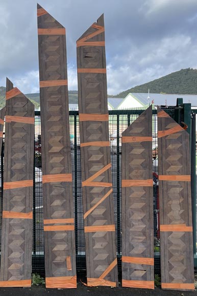 Napoleon III Parquet Friezes – 3.4 m² – Interlaced Diamond Motif with Black Border-1