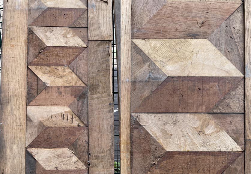 Napoleon III Parquet Friezes – 3.4 m² – Interlaced Diamond Motif with Black Border-4