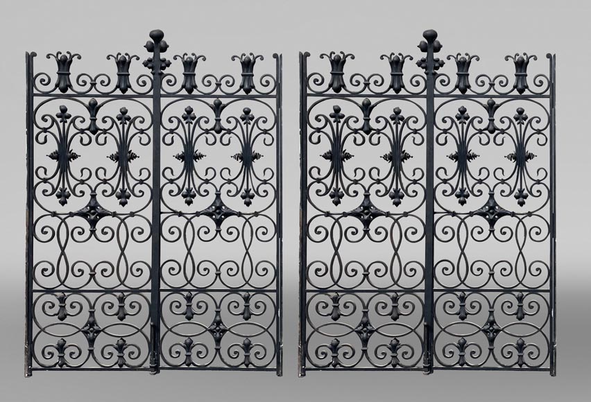 Napoleon III-style wrought iron double gate, 19th century-0