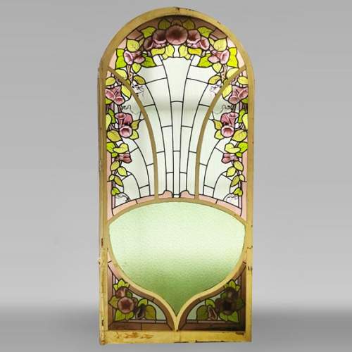 KOENIG & LAFITTE - Art Nouveau stained glass window with bindweed