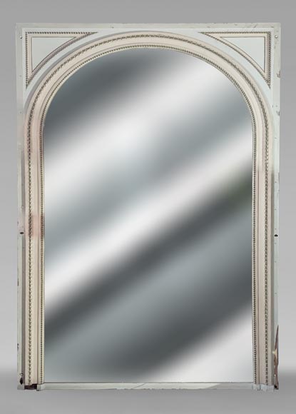 Louis XVI style trumeau with rounded top decorated with pearl friezes-0