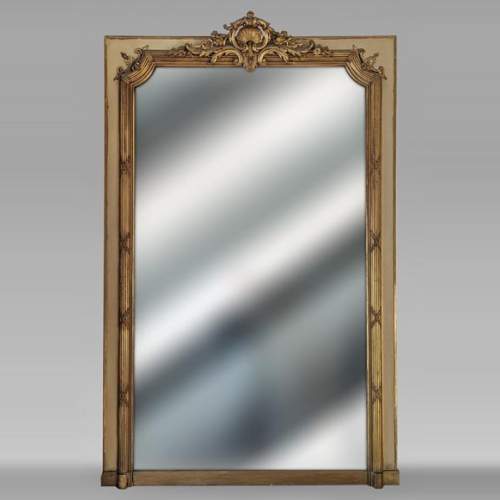 Napoleon III-style gilded trumeau with openwork shells