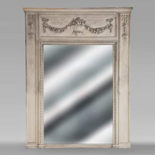 Louis XVI style trumeau decorated with a fruit basket