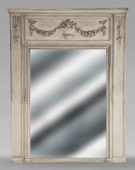 Louis XVI style trumeau decorated with a fruit basket-0