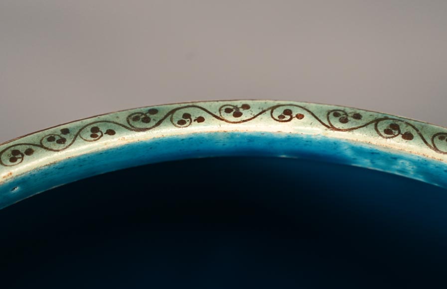 Théodore Deck, Vase with flowers and butterflies, c. 1880-13