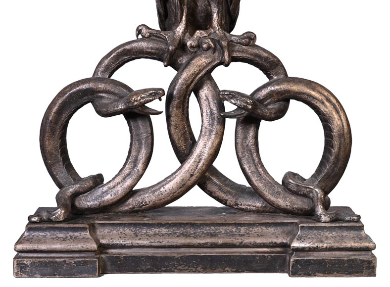 E. CLAVIER, Andirons with Eurasian Eagle-Owls, 1867 World's Fair-5