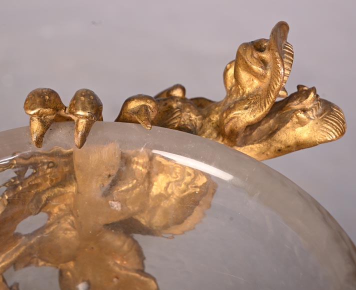 L’Escalier de Cristal (attributed to), a cylindrical Japanese-style vase in crystal and gilt bronze-6