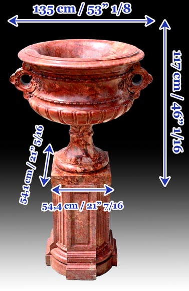 Jules CANTINI, Large Urn in Numidia Red Breccia Marble,second half of the 19th century-13