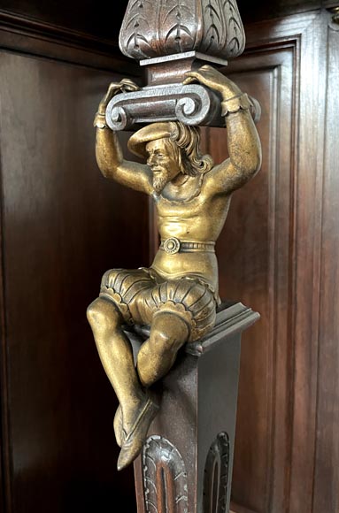 Aimé Millet (1819–1891) — Large Neo-Renaissance cabinet in walnut and gilt bronze Aimé Millet (1819–1891) — Large Neo-Renaissance cabinet in walnut and gilt bronze-5