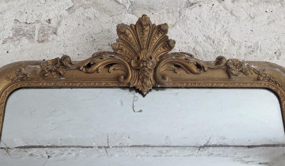 Louis XV style palmette trumeau painted in bronzin Louis XV style palmette trumeau painted in bronzin-1