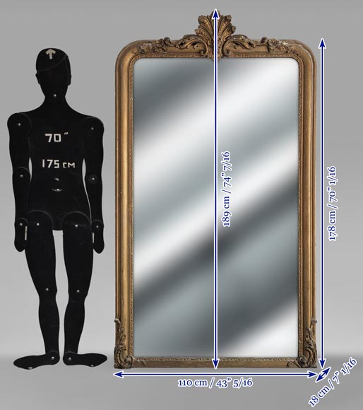 Louis XV style palmette trumeau painted in bronzin Louis XV style palmette trumeau painted in bronzin-6