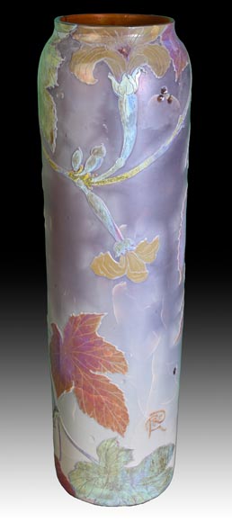 Clain & Perrier - Glass Paste Vase Decorated With Coloquintes, Circa 1900-1