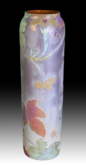 Clain & Perrier - Glass Paste Vase Decorated With Coloquintes, Circa 1900-2
