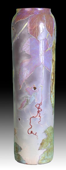 Clain & Perrier - Glass Paste Vase Decorated With Coloquintes, Circa 1900-3